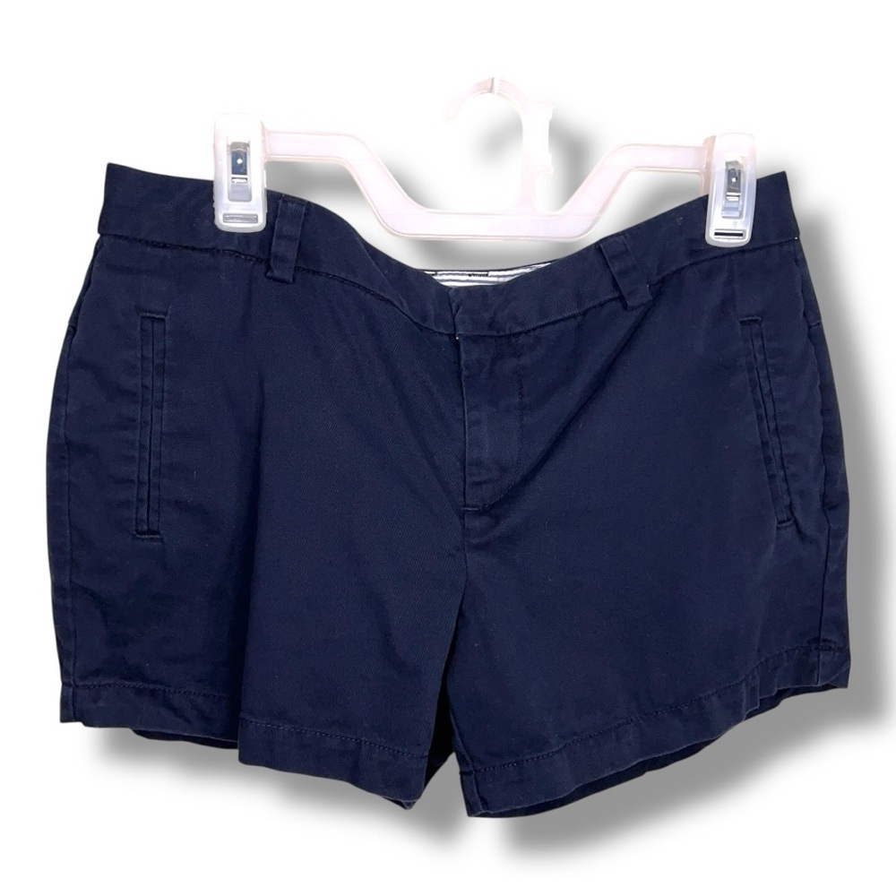 Size 8 Jcp Navy Blue Shorts Cotton Casual Classic Chino Style
